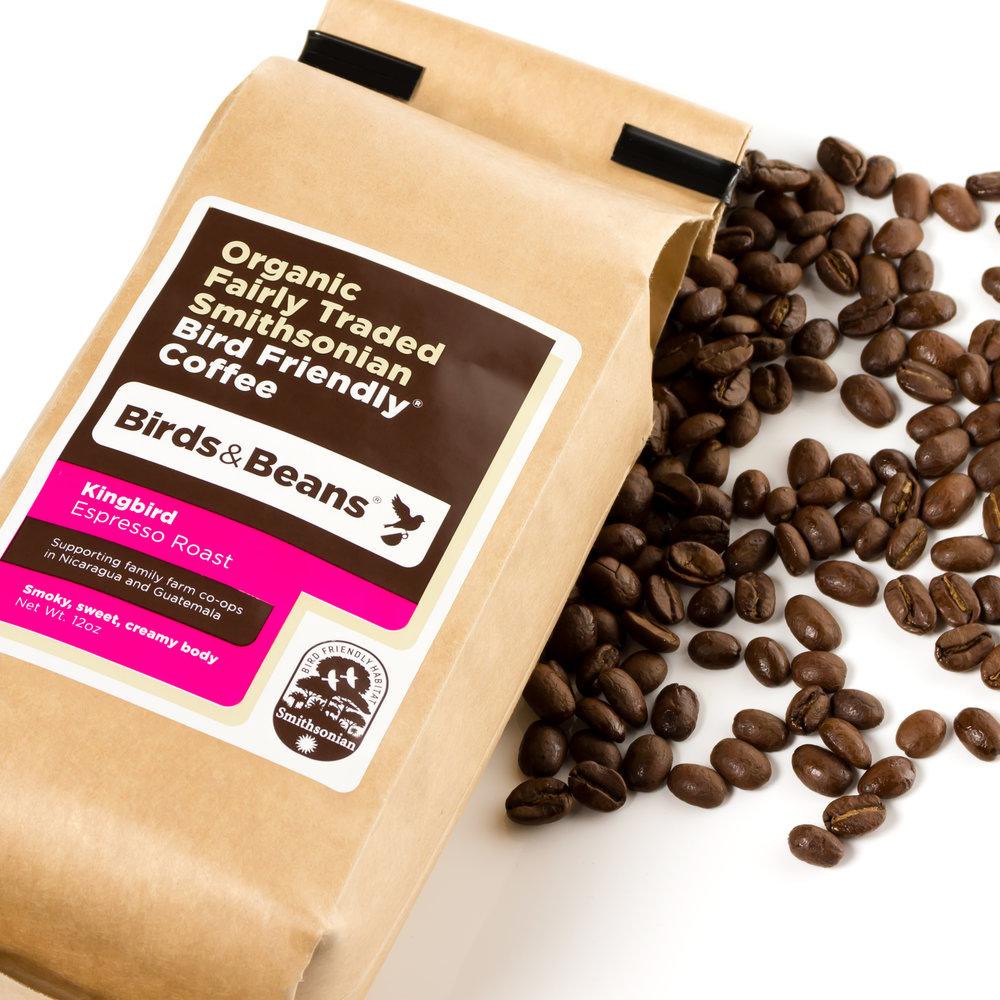 Birds and Beans Kingbird Espresso Roast Coffee, 12 oz