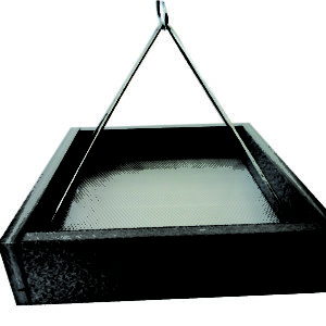 Small Recycled Hanging Tray with Silver Rods - gray